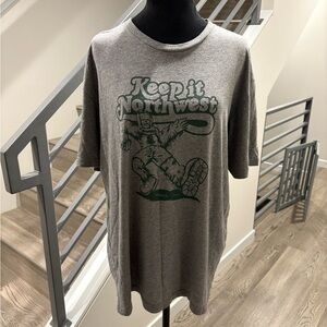 Keep It Northwest Gray Tee with Green Big Foot Graphic
